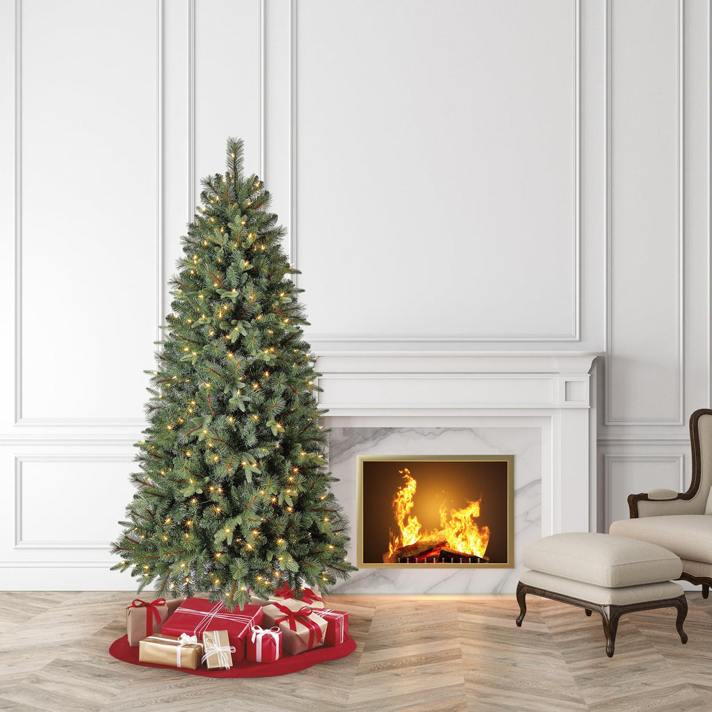 Holiday Time Prelit 350 LED Clear Lights, Brookfield Fir Artificial Christmas Tree, 7'