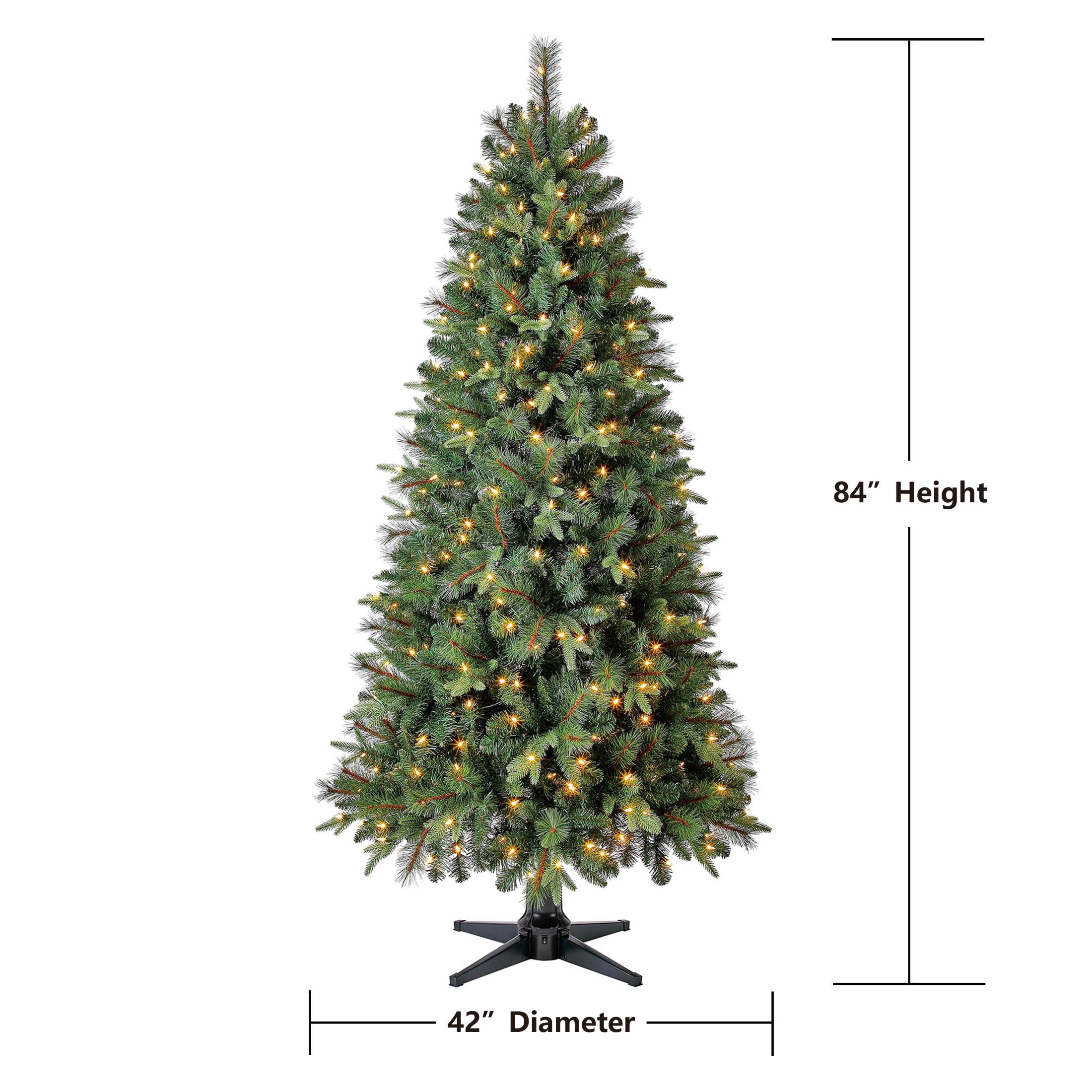 Holiday Time Prelit 350 LED Clear Lights, Brookfield Fir Artificial Christmas Tree, 7'