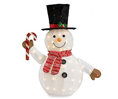 Winter Wonder Lane 31" Snowman w/Candy Cane Holiday Seasonal Christmas Indoor/Outdoor Light-Up Decor