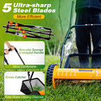 Manual Reel Lawn Mower with Grass Catcher, 16-Inch Cutting Width | 16-inch cutting width for efficient yard care, manual push mower with 7.9-gallon grass collection bag for quiet, clean mowing