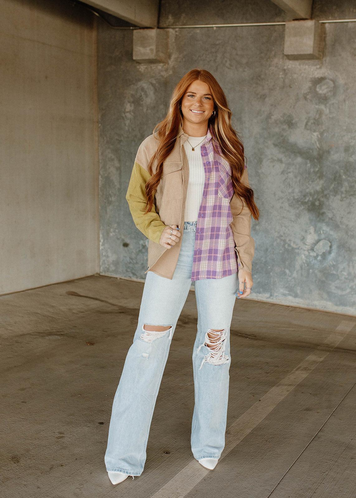 color block flannel