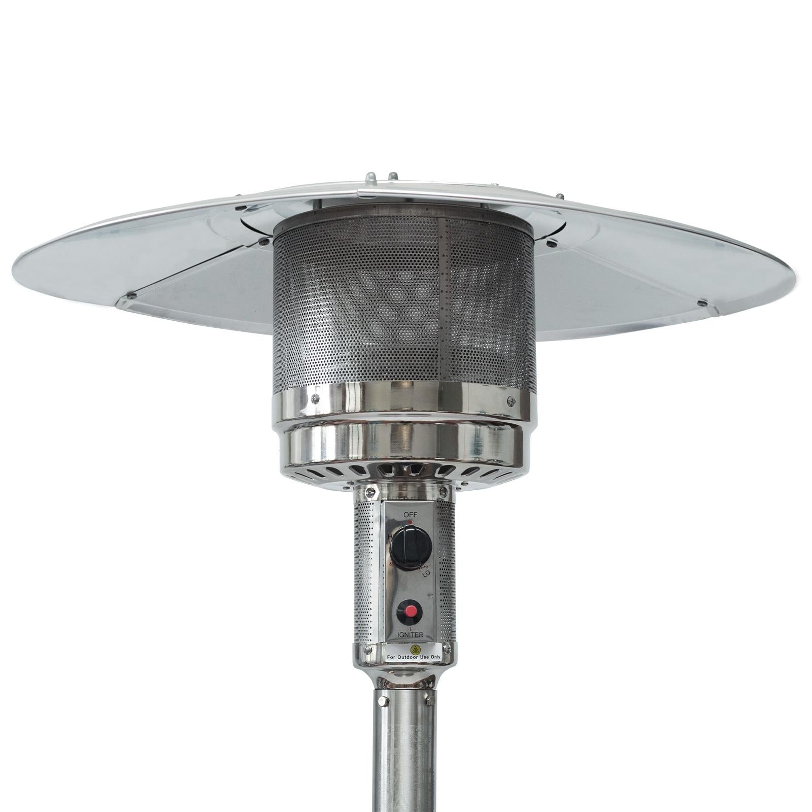 KUNEREN 46000BTU Stainless Steel Propane Patio Heater for dinner party , family gathering , garden , backyard , restaurant , coffee shop , schools XH
