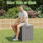 Outdoor StoraBox, 45 Gallon Deck Box with Lockable Lid, Waterproof Resin StoraBin for Cushions, Garden Tools, Patio Furniture, Grey