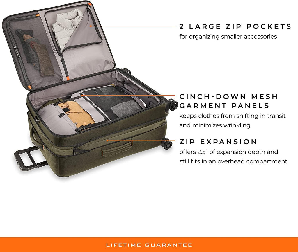 ZDX-Expandable Luggage with 4 Spinner Wheels, Hunter, Checked-Large 29 Inch