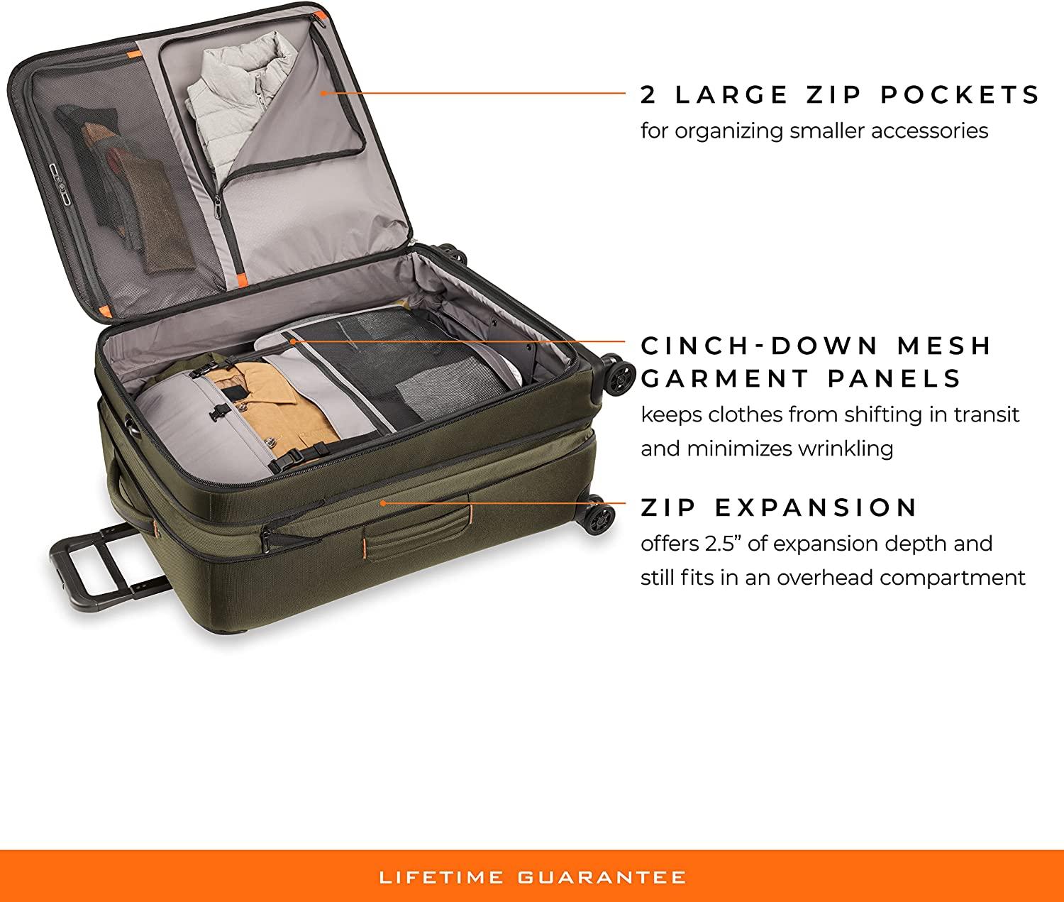 ZDX-Expandable Luggage with 4 Spinner Wheels, Hunter, Checked-Large 29 Inch