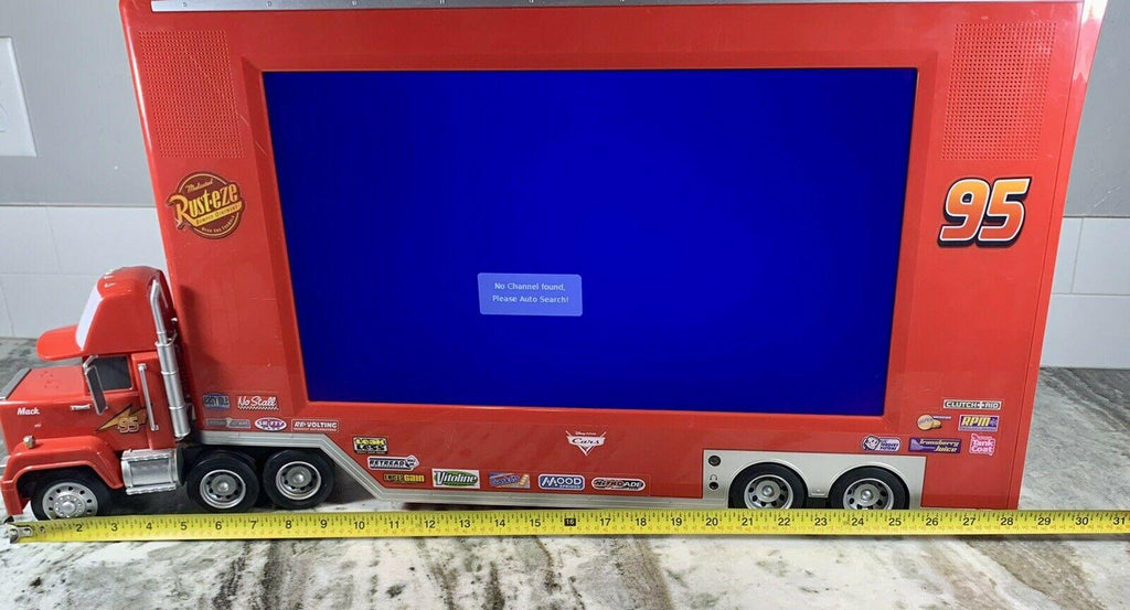 disney cars 19” lcd tv mack lightning mcqueen television w/ remote. tested works