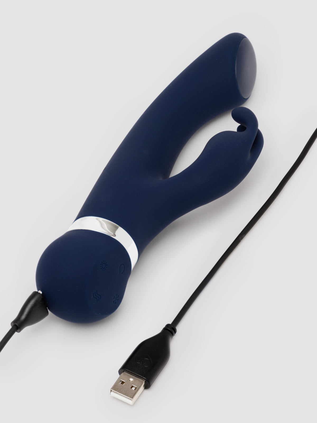 Lovehoney Glow Bunny Rechargeable Warming and Cooling Rabbit Vibrator, Navy