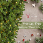 SESSLIFE 6ft Upside Down Christmas Tree, Prelit Christmas Tree with with LED Lights, 1000 Tips Artificial Christmas Tree for Indoor Outdoor Holiday Decoration, TE1727