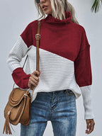 Color-blocking Pullover Long-sleeves Sweater