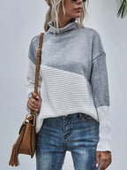 Color-blocking Pullover Long-sleeves Sweater