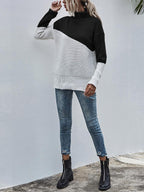 Color-blocking Pullover Long-sleeves Sweater