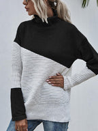 Color-blocking Pullover Long-sleeves Sweater