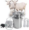 lqqsd cow machine portable electric cow machine with 2 teat cups, adjustable vacuum pump, automatic portable livestock milking equipment us standard 14l milk tank