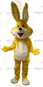 Yellow and White Rabbit BIGGYMONKEYMascot Costume. bunny costume
