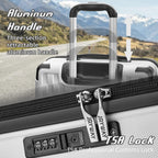 ABS Hardside Large Suitcase, 28 Inch luggage with Double Spinner Wheels,TSA Travel Luggage Locks(28 Inch,No Bag,White)