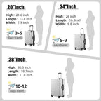 ABS Hardside Large Suitcase, 28 Inch luggage with Double Spinner Wheels,TSA Travel Luggage Locks(28 Inch,No Bag,White)