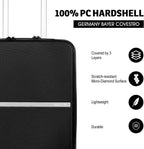 Lightweight Hardside Carry On Luggage with 8 Spinner Silent Wheels, Black, 20-Inch
