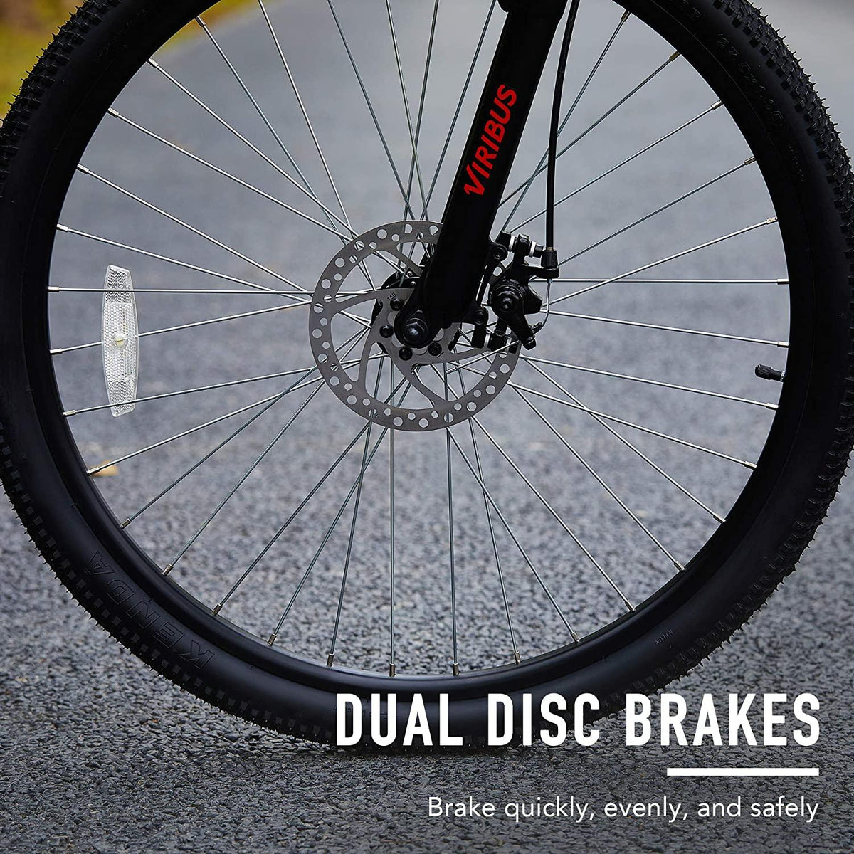 VIRIBUS 27.5" Electric Mountain Bike with 350W High-Speed Brushless Motor | 21 Speed All-Terrain Bicycle with Dual Disc Brakes &amp; Removable 10Ah Battery