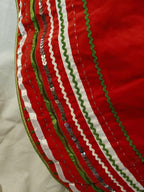Ruby Red Cotton Christmas Tree Skirt *MINT CONDITION* Rick Rack Ribbon