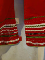 Ruby Red Cotton Christmas Tree Skirt *MINT CONDITION* Rick Rack Ribbon