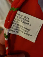 Ruby Red Cotton Christmas Tree Skirt *MINT CONDITION* Rick Rack Ribbon