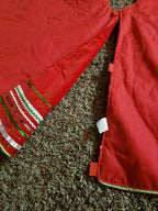 Ruby Red Cotton Christmas Tree Skirt *MINT CONDITION* Rick Rack Ribbon