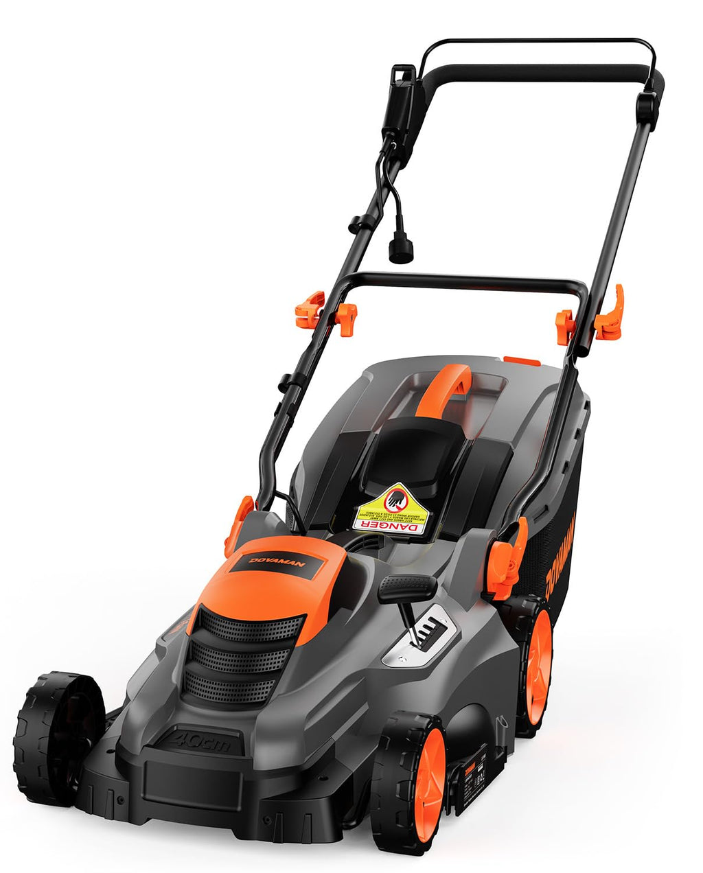 13Amp 16" Lawn Mower, 98% Collection, 13.2-Gallon Bag, 5-Position Height Adjustment, 3-Step  Vertical Fold Storage, 2-in-1 Mulching &amp; Bagging, Corded Lawn Mower for Your Garden