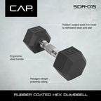 CAP Barbell 550-Pound Rubber Hex Dumbbell Set with 3-Tier Horizontal Rack