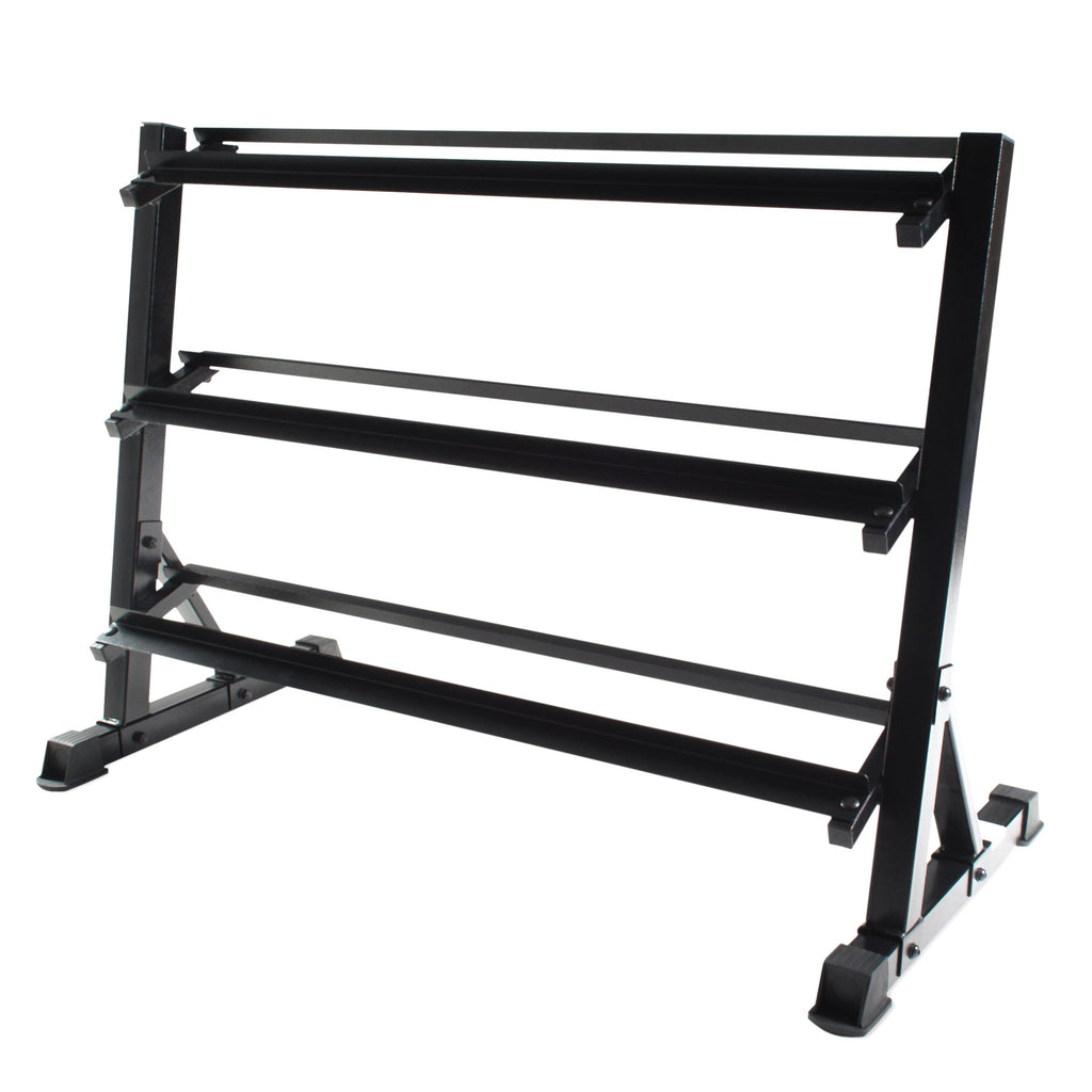 CAP Barbell 550-Pound Rubber Hex Dumbbell Set with 3-Tier Horizontal Rack