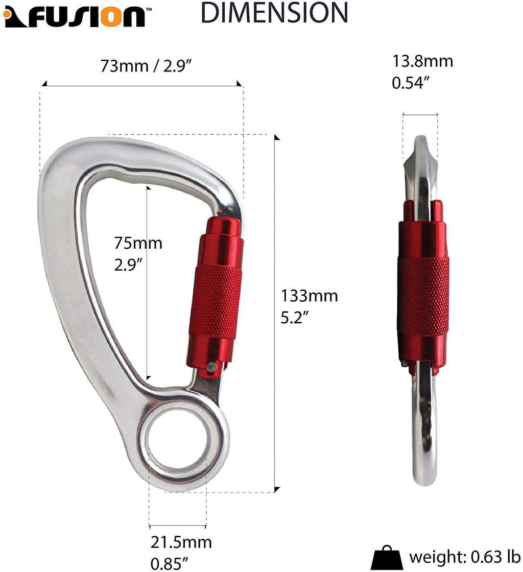 Fusion Climb Liberty Aluminum Auto Lock Captive Eye Carabiner 10-Pack