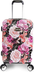 Women's Marie 21" Hardside Carry-on Spinner Luggage, Black Floral Print, One Size
