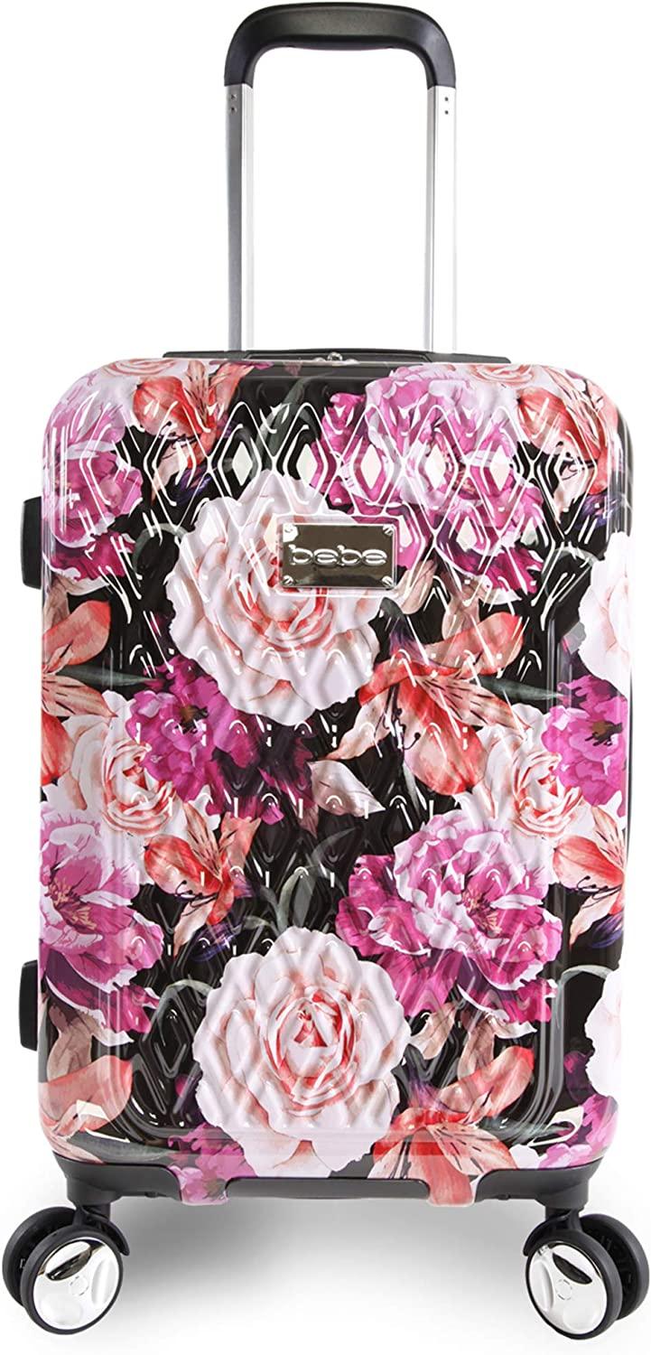 Women's Marie 21" Hardside Carry-on Spinner Luggage, Black Floral Print, One Size