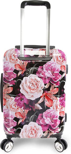 Women's Marie 21" Hardside Carry-on Spinner Luggage, Black Floral Print, One Size
