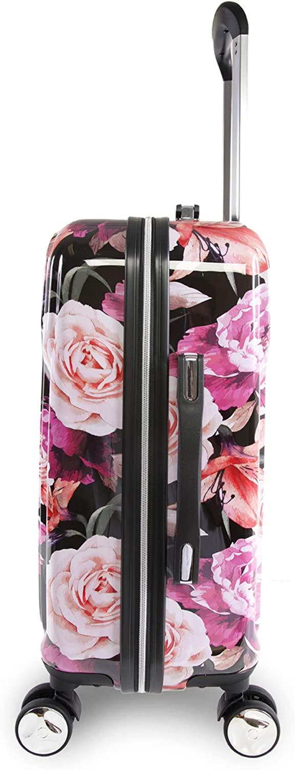 Women's Marie 21" Hardside Carry-on Spinner Luggage, Black Floral Print, One Size