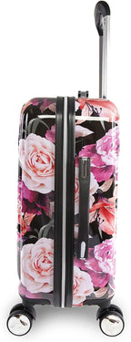 Women's Marie 21" Hardside Carry-on Spinner Luggage, Black Floral Print, One Size