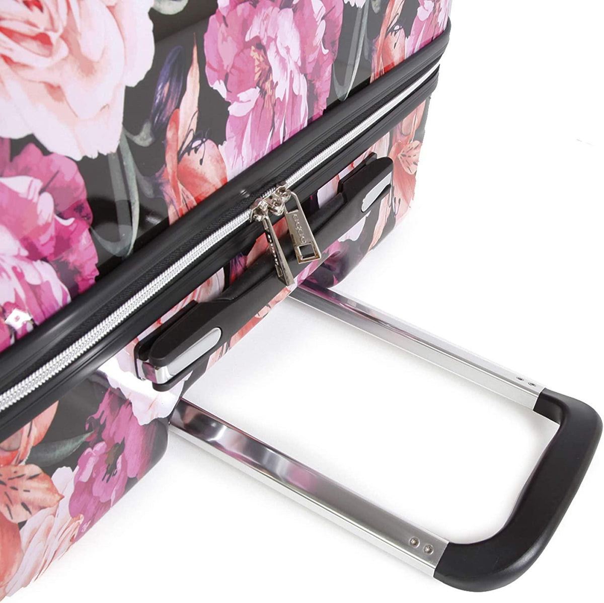 Women's Marie 21" Hardside Carry-on Spinner Luggage, Black Floral Print, One Size