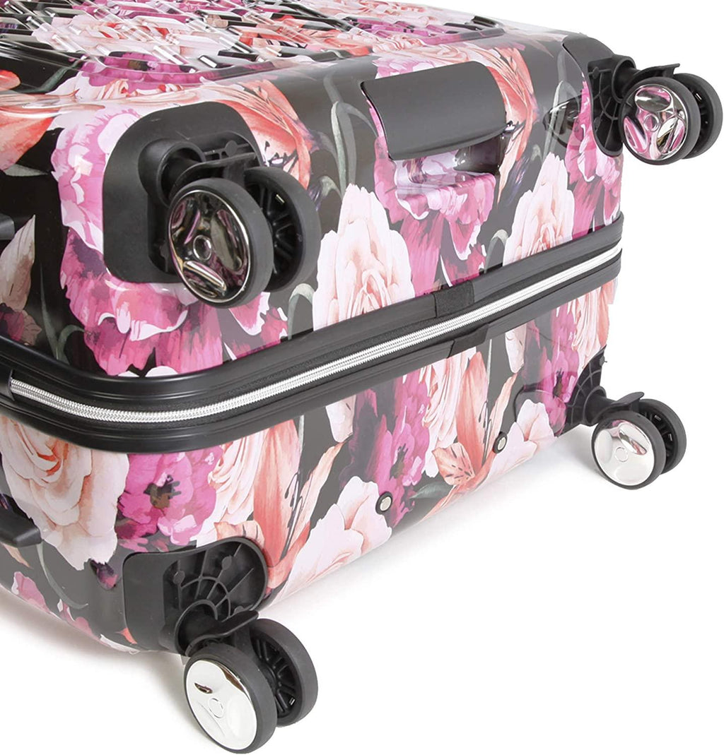 Women's Marie 21" Hardside Carry-on Spinner Luggage, Black Floral Print, One Size