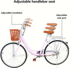 Womens 20inch Classic Bicycle, Retro Women's Bicycle 6 Speed Beach Cruiser Bike