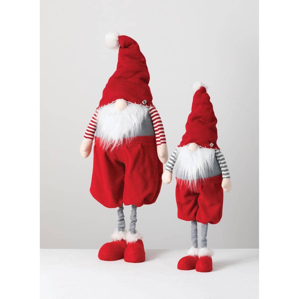 44 in. Multicolor Polyester Holiday Standing Telescopic Gnomes - Set of 2