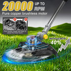 Electric Weed Wacker Cordless,4 in 1 Weed Eater Battery Powered Brush Cutter,9''Grass Trimmer Stringless Weed Trimmer Lawn Mower Edger Metal Blade Battery(2 x 21V 4.0Ah Batteries &amp; Charger)