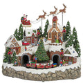 Snowy Holiday VillaCenterpiece with Lights and Music