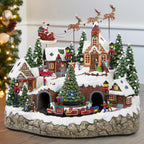 Snowy Holiday VillaCenterpiece with Lights and Music