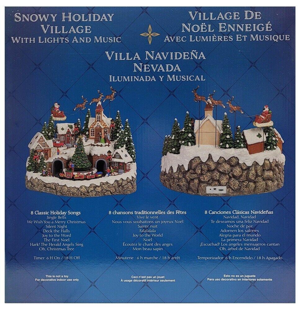Snowy Holiday VillaCenterpiece with Lights and Music