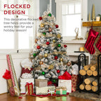 7.5 ft. Pre-Lit Incandescent Flocked Artificial Christmas Tree with 550 Warm White Lights