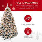 7.5 ft. Pre-Lit Incandescent Flocked Artificial Christmas Tree with 550 Warm White Lights