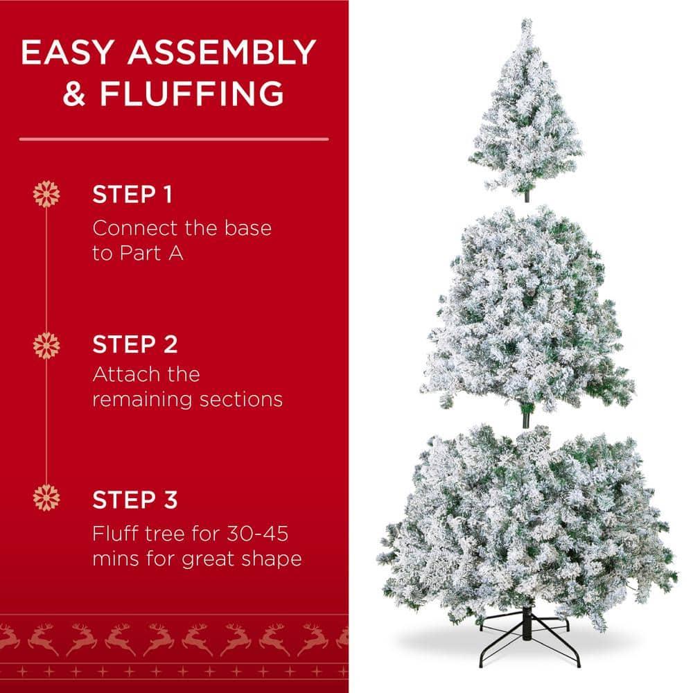 7.5 ft. Pre-Lit Incandescent Flocked Artificial Christmas Tree with 550 Warm White Lights