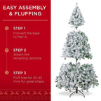 7.5 ft. Pre-Lit Incandescent Flocked Artificial Christmas Tree with 550 Warm White Lights