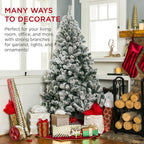 7.5 ft. Pre-Lit Incandescent Flocked Artificial Christmas Tree with 550 Warm White Lights