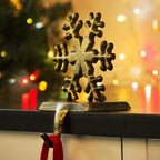 Willkey  Christmas Stocking Hanger Holders Snowman Santa Snowflake Deer Iron Hanging Hooks Xmas Mantelpiece Fireplace Decorations