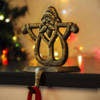 Willkey  Christmas Stocking Hanger Holders Snowman Santa Snowflake Deer Iron Hanging Hooks Xmas Mantelpiece Fireplace Decorations